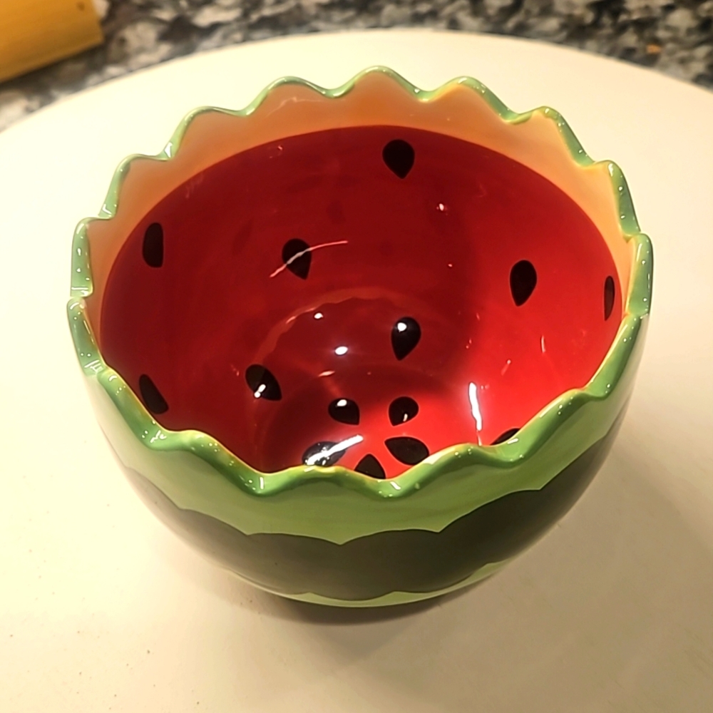 Nantucket Home, Watermelon, Set of 3 Handpainted Bowls -NEW